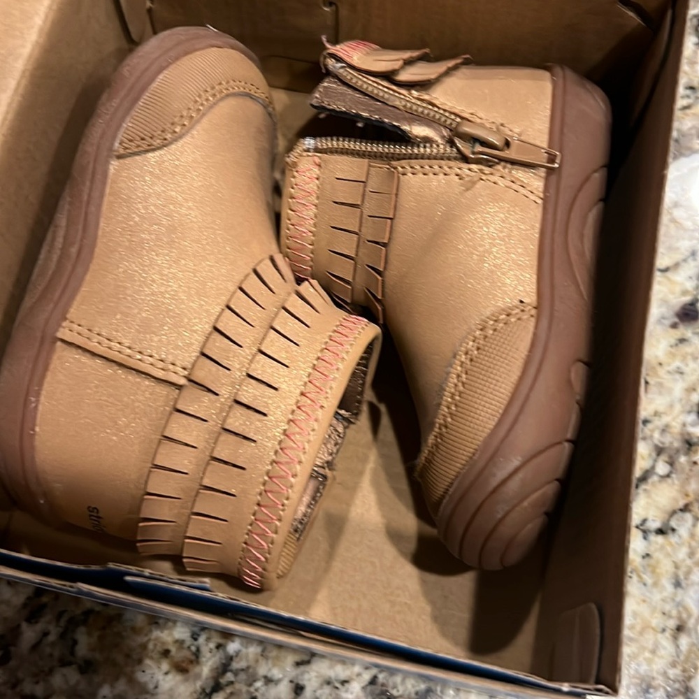 Brand new with box Stride Rite brown boots, worn once and too small!